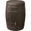 Garantia Regentonne Barrica Regenfass, 420 Liter, Rund, Braun, Mit Deckel
