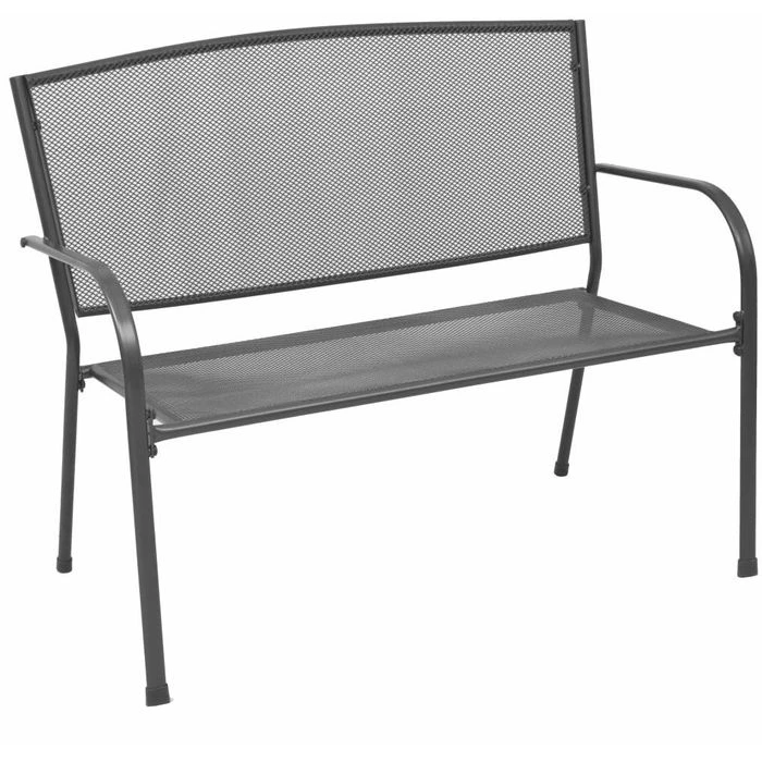 VidaXL Gartenbank 42732, 2-Sitzer, Mit Armlehnen, Wetterfest, Anthrazit, Stahl