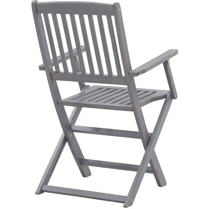 VidaXL Gartenstuhl 46334, Holz, Hochlehner, Grau, Klappbar, 4 Stück – Bild 5