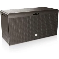 Deuba Auflagenbox Rato Plus, 106898, Kunststoff, Braun, 114 X 60 X 47 Cm, Mit Rollen