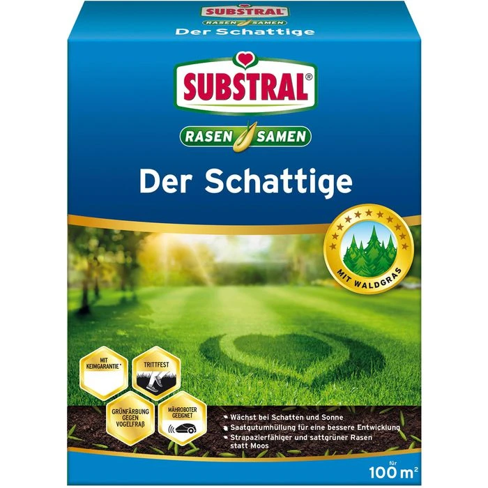 Substral Rasensamen Der Schattige, Rasen Neuanlage, Schnellkeimend, 100m² / 2 Kg