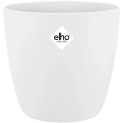 Elho Übertopf Brussels Rund, Weiß, Ø 22 X H 20 Cm, Kunststoff