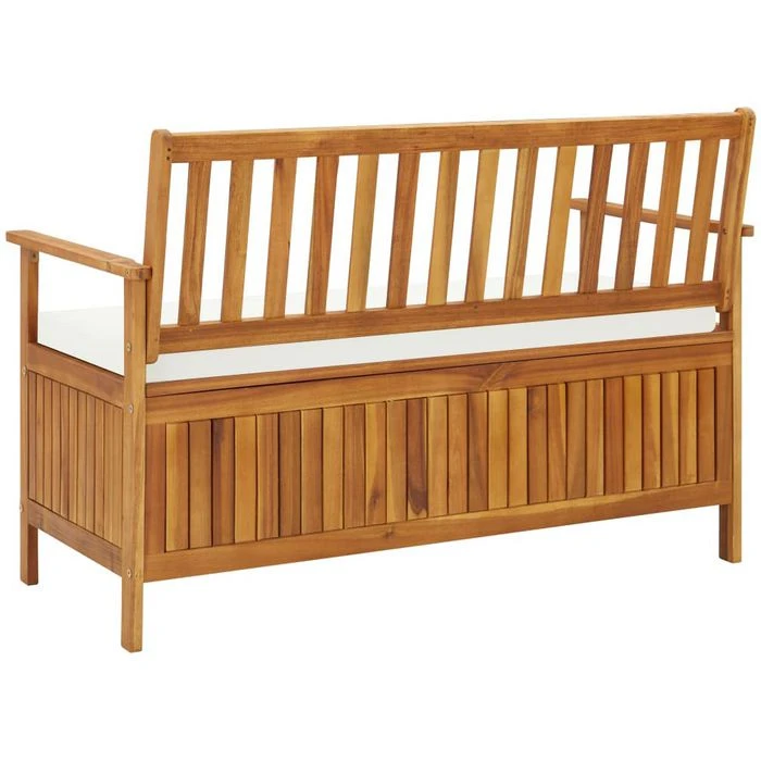 VidaXL Gartenbank 44126, 2-Sitzer, Mit Stauraum, Armlehnen, Wetterfest, Braun, Holz – Bild 5
