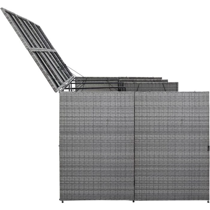 VidaXL Mülltonnenbox 46738, Bis 240 Liter, Für 4 Mülltonnen, Anthrazit, Polyrattan – Bild 5