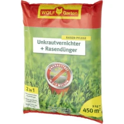 Wolf-Garten Rasendünger SQ 450 Unkrautvernichter, 2-in-1, 9 Kg Für 450m²