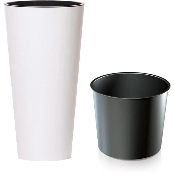 Prosperplast Übertopf Tubus Slim Weiß, Ø 40 X H 76,2 Cm, Rund, Kunststoff – Bild 2