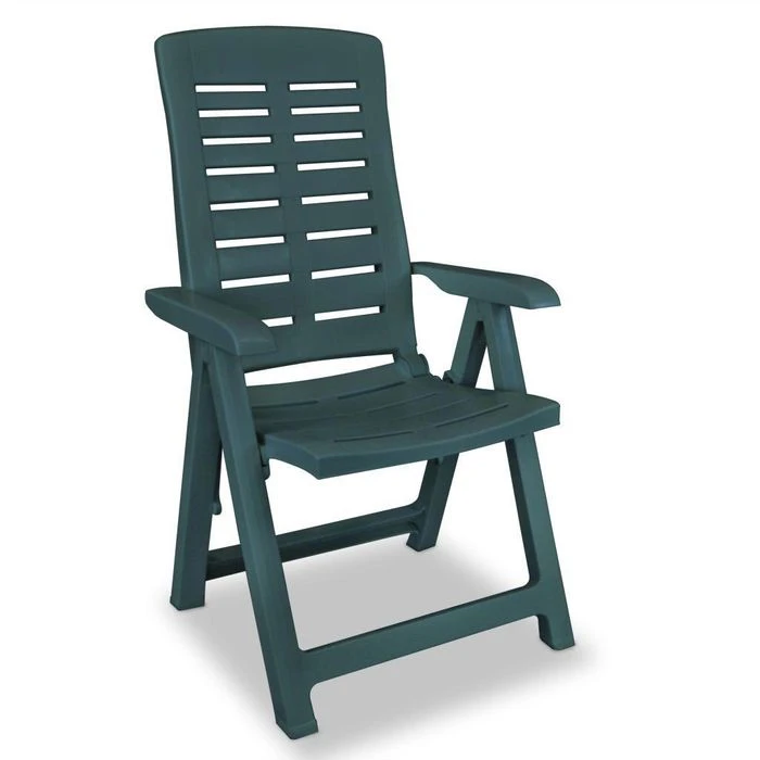 VidaXL Gartenstuhl 43896, Kunststoff, Hochlehner, Verstellbar, Grün, Klappbar, 2 Stück – Bild 4