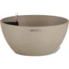 Lechuza Übertopf CUBETO Stone 40 Sandbeige, Ø 40 X H 18 Cm, Kunststoff, Erdbewässerungssystem