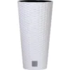 Prosperplast Übertopf Rato Tubus Weiß, Ø 40 X H 76,3 Cm, Rund, Polyrattangeflecht