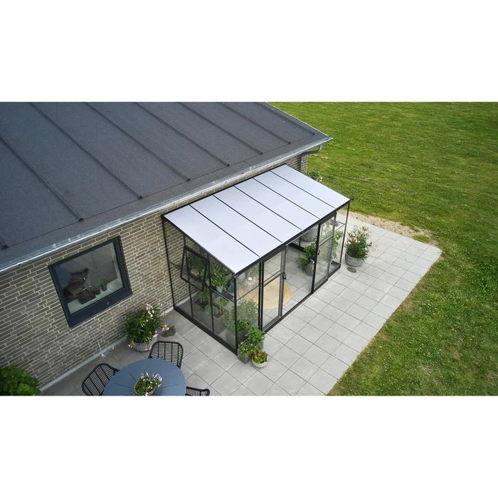 Halls Gewächshaus Qube Lean-to 612, 7,1 M² Fläche, 374 X 188 X 230 Cm, Anlehngewächshaus, Schwarz – Bild 4