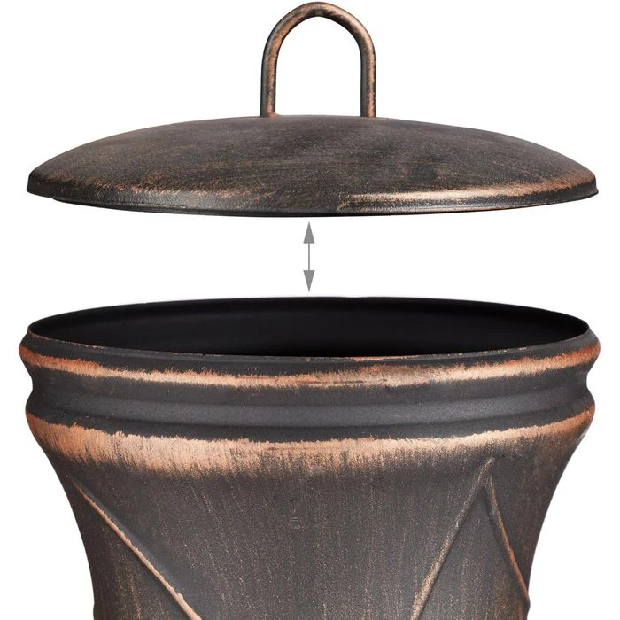 Relaxdays Feuerschale 10026554, 44 X 89cm, Stahl, Terrassenofen Mit Feuerhaken & Funkenschutz â Bild 4