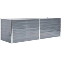 VidaXL Hochbeet 44840, Grau, 240 X 80 X 77 Cm, Verzinkter Stahl