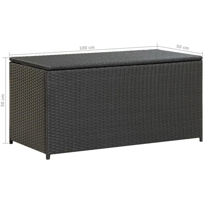VidaXL Auflagenbox 46471, Polyrattan, Schwarz, 100 X 50 X 50 Cm – Bild 7