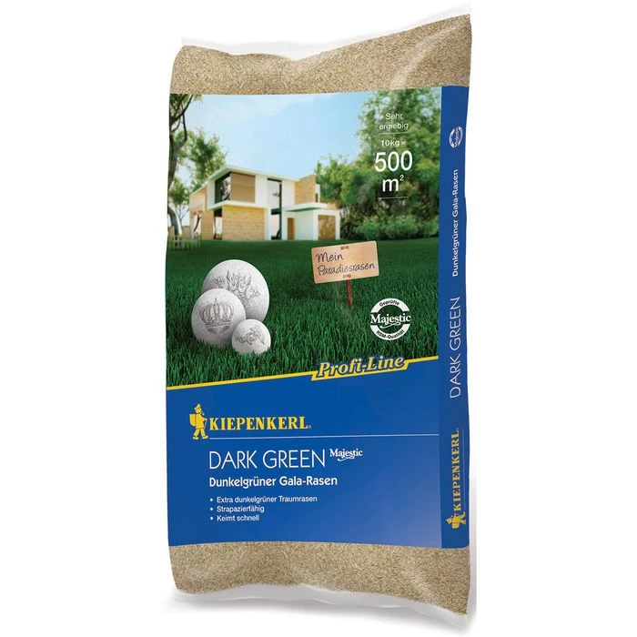 Kiepenkerl Rasensamen Profi-Line Dark Green, Trocken Rasen, Rasen Neuanlage, 500m² / 10 Kg