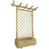 VidaXL Pflanzkasten Mit Pergola, Braun, 162 X 56 X 204 Cm, Kiefernholz, Rankgitter