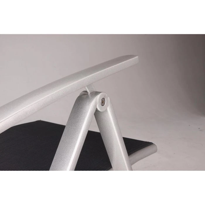 BEST Gartenstuhl Palermo, Stoff, Hochlehner, Verstellbar, Grau, Klappbar – Bild 3