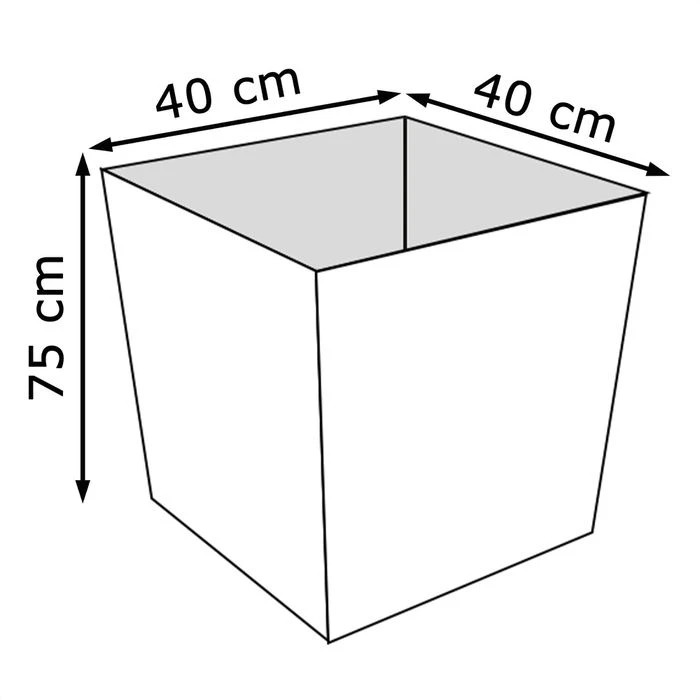 Prosperplast Übertopf Urbi Square Beton Effect, 40 X 40 X 75 Cm, Quadratisch, Kunststoff, Terrakotta – Bild 4