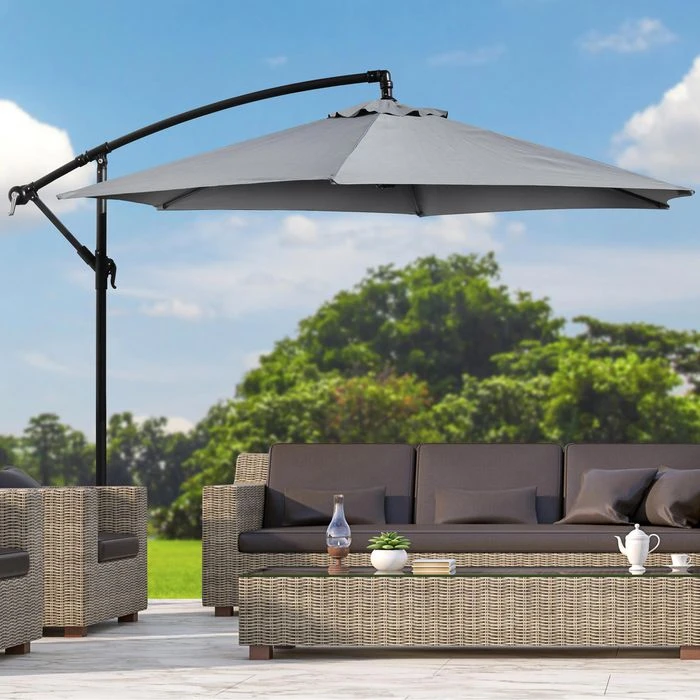 Böttcher-AG Sonnenschirm 62438, Rund, Ø 300cm, Anthrazit, Neigbar, Ampelschirm M. Ständer – Bild 3