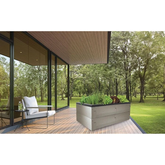Juwel Pflanzkasten Timber 20469 Grau, 130 X 60 X 40 Cm, Kunststoff, Bewässerungssystem – Bild 2