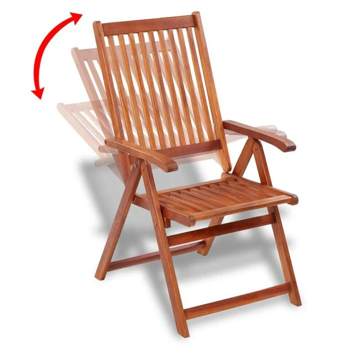 VidaXL Gartenstuhl 41820, Holz, Hochlehner, Braun, Klappbar, Armlehnen, 2 Stück – Bild 2