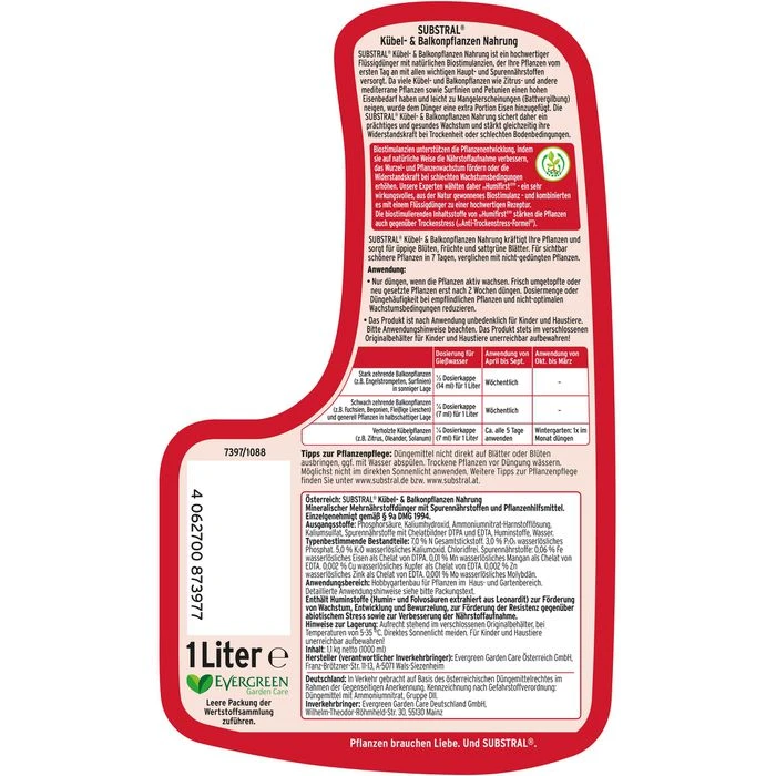 Substral Dünger Kübel- & Balkonpflanzen Nahrung, Flüssigdünger, Extra Eisen, 1 Liter – Bild 2