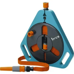 Gardena Schlauchbox Roll Fix Flachschlauch Classic, 15m Schlauchlänge, Mit Kassette