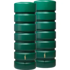 Garantia Regentonne Gartentank-Set Classico, 1300 Liter, Rund, Grün, Mit Verbinder-Set Und Deckel