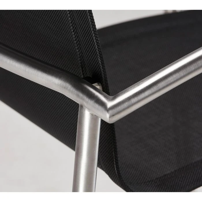 BEST Gartenstuhl Khartum, Stoff, Niedriglehner, Schwarz, Stapelbar – Bild 5