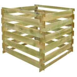 VidaXL Komposter 41656, 540 Liter, Kiefer, Holzkomposter, 90 X 90 X 85 Cm
