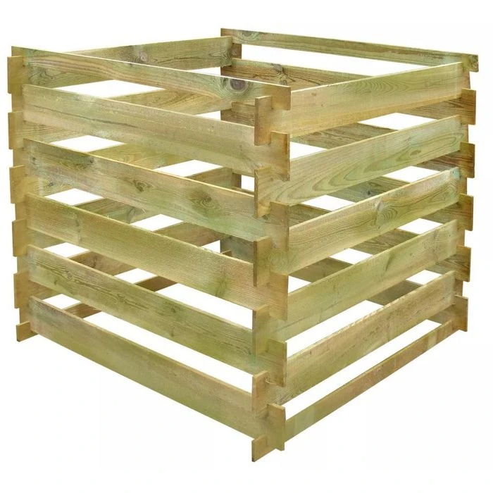 VidaXL Komposter 41656, 540 Liter, Kiefer, Holzkomposter, 90 X 90 X 85 Cm