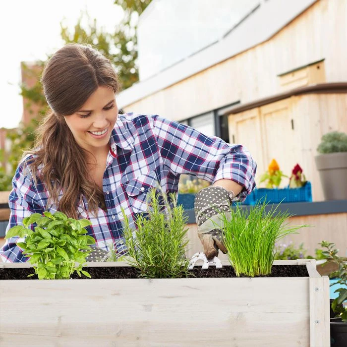 Relaxdays Hochbeet 10026323, Weiß, 88 X 44 X 80 Cm, Tannenholz – Bild 2