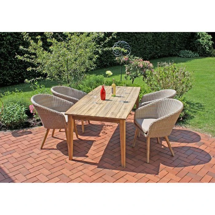 Garden-Pleasure Gartentisch VISALIA, Akazienholz, Beige, 180 X 90 X 75 Cm – Bild 3