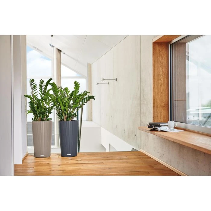 Lechuza Übertopf CILINDRO Color 32 Schiefergrau, Ø 32 X H 56 Cm, Kunststoff, Erdbewässerungssystem – Bild 5