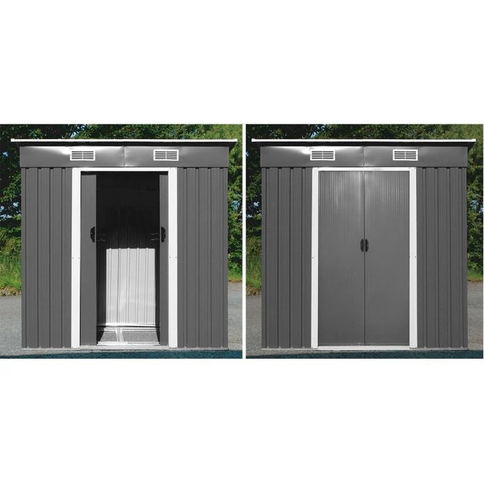 DEMA Geräteschuppen Cardiff 47080, 2,34 M², 195 X 120 X 180 Cm (BxTxH), Metall – Bild 3