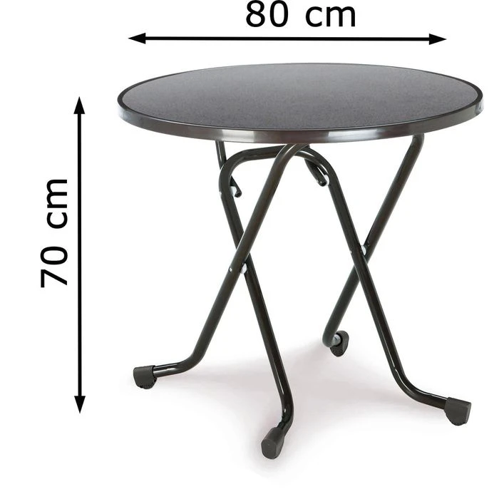 BEST Gartentisch Primo, Kunststoff, Anthrazit, Ø 80 X 70 Cm, Klappbar – Bild 5
