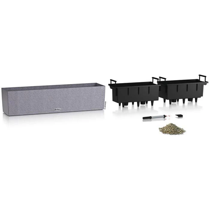 Lechuza Blumenkasten BALCONERA Stone 80 Steingrau, 79 X 19 X 19 Cm, Rechteckig, Kunststoff – Bild 2