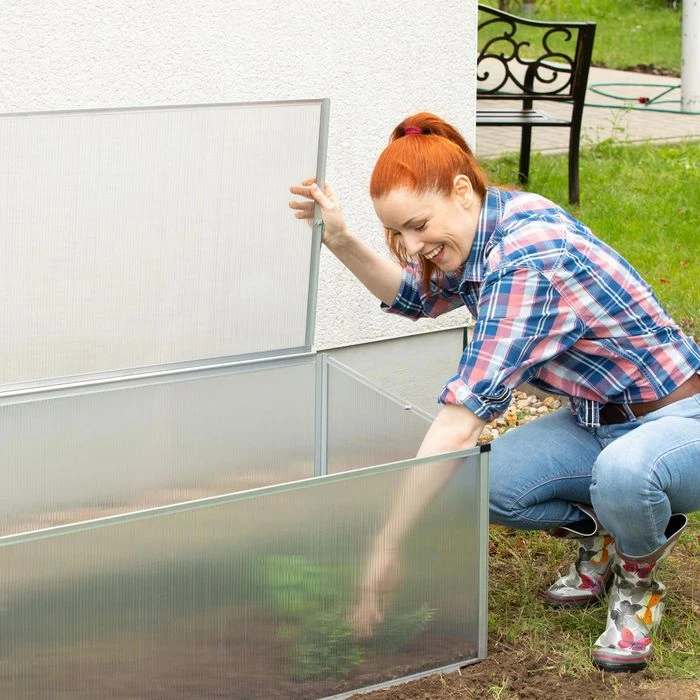 Relaxdays Gewächshaus 10022823, 0,5 M² Fläche, 100 X 50 X 50 Cm, Transparent – Bild 2