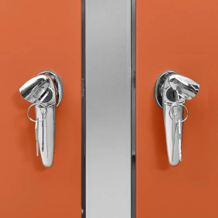 VidaXL Mülltonnenbox 149565, Bis 240 Liter, Für 4 Mülltonnen, Abschließbar, Orange, Edelstahl – Bild 7