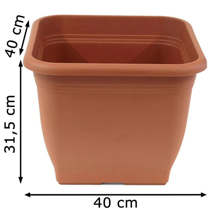 Greemotion Pflanztopf Pia 25 Ltr., Terrakotta, 40 X 40 Cm, Quadratisch, Kunststoff – Bild 4