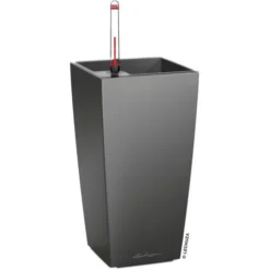 Lechuza Übertopf MAXI-CUBI Anthrazit Metallic, 14 X 14 X 26 Cm, Quadratisch, Kunststoff